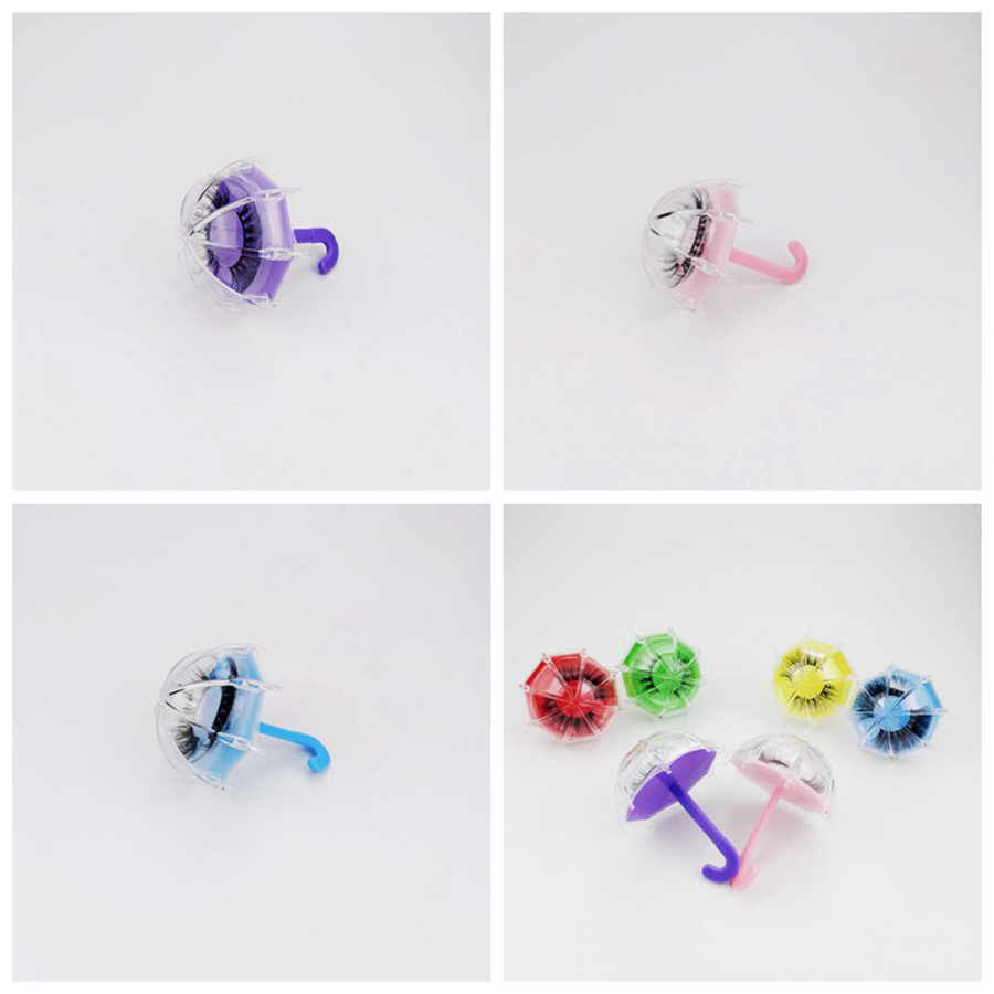 3D Mink Eyelash Package Boxes False Eyelashes Packaging Empty Eyelash Box Case Creative Umbrella Shaped Lashes Box Packaging