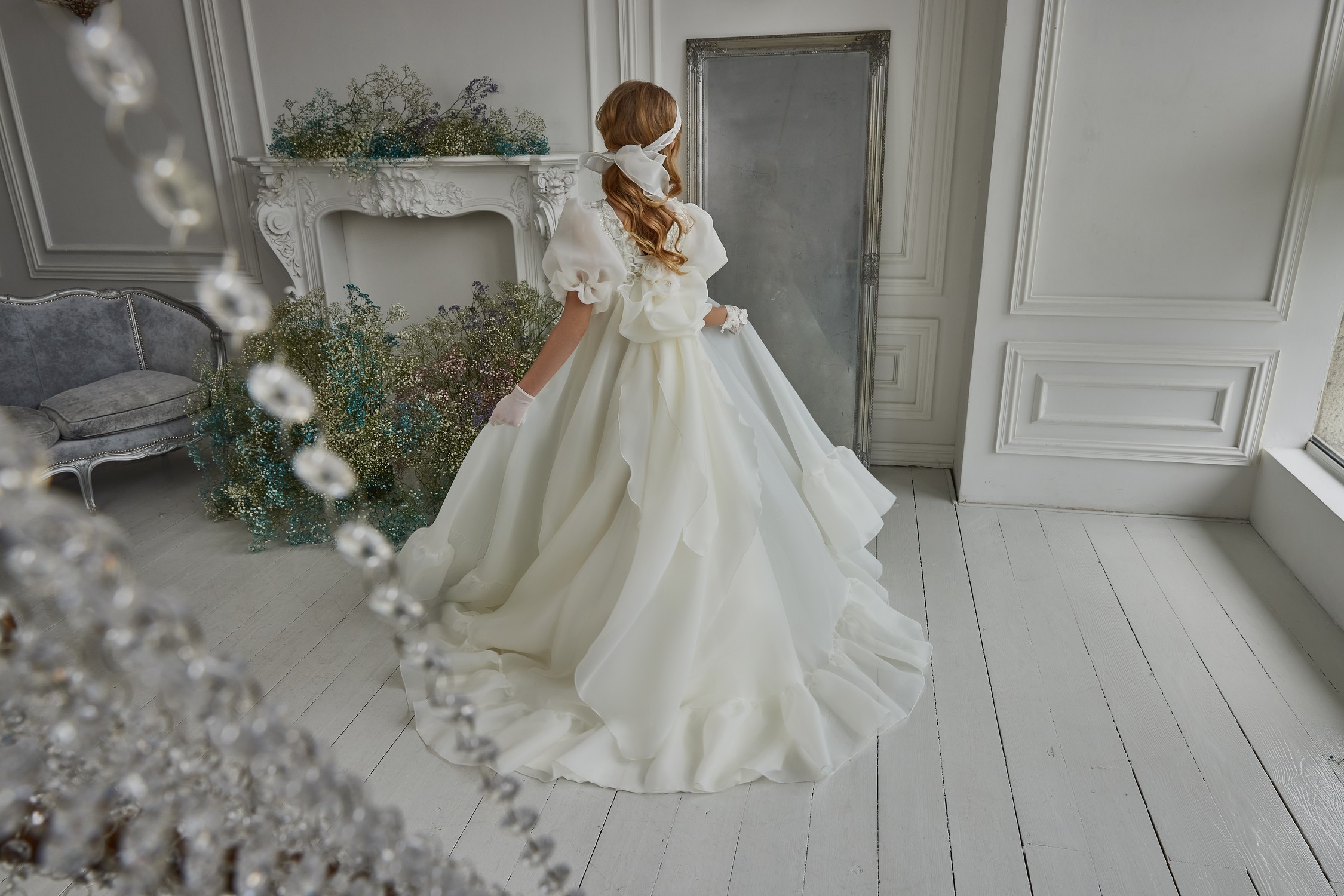 Elegant Flower Girl Dresses for Wedding A Line Short Sleeves Little Girls Birthday Party Dress Christmas First Communion Gowns