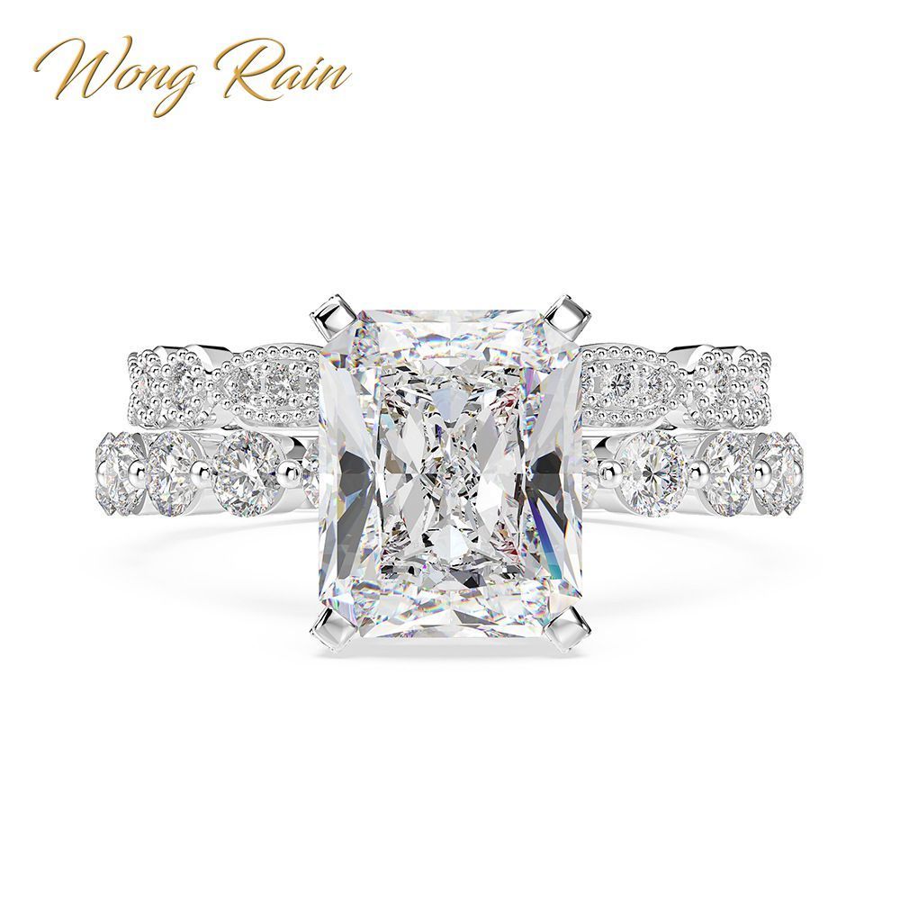 Wong Rain Luxury 100% 925 Sterling Silver Created Moissanite Gemstone Engagement Ring Sets Wedding Band Fine Jewelry Wholesale T200908
Wong Rain Luxury 100% 925 Sterling Silver Created Moissanite Gemstone Engagement Ring Sets Wedding Band Fine Jewelry Wholesale T200908