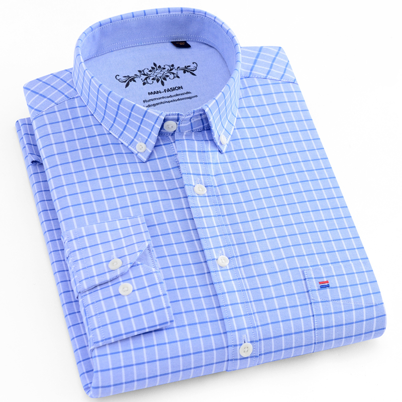 Men's Plaid Checked Casual Oxford Shirts Single Patch Pocket with Embroidered Regular-fit Long Sleeve Button Down Shirt X1218, White;black
Men's Plaid Checked Casual Oxford Shirts Single Patch Pocket with Embroidered Regular-fit Long Sleeve Button Down Shirt X1218, White;black