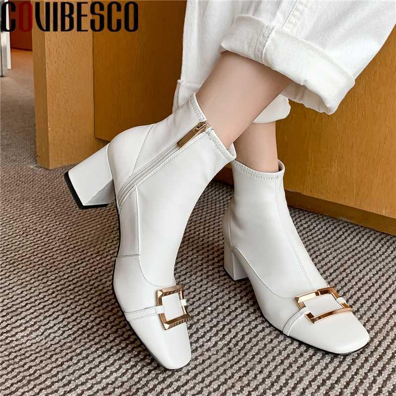 COVIBESCO Fashion Concise Women Ankle Boots Autumn Winter Metal Decoration Shoes Woman Thick Heels Zipper Genuine Leather Boots1, Black
COVIBESCO Fashion Concise Women Ankle Boots Autumn Winter Metal Decoration Shoes Woman Thick Heels Zipper Genuine Leather Boots1, Black