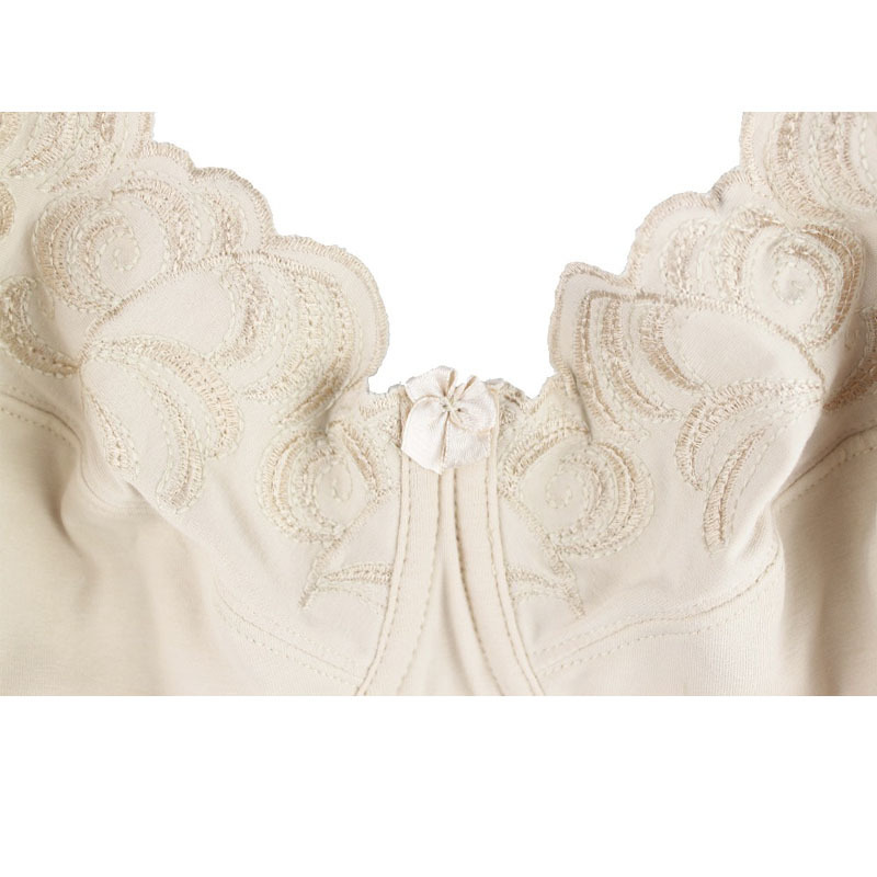 Women Unlined Full Coverage Bras Plus Size Brassiere Embroidery No-padded Bra Underwire Bralette Underwear 36-46C/D/DD/DDD/E/F/G 201202