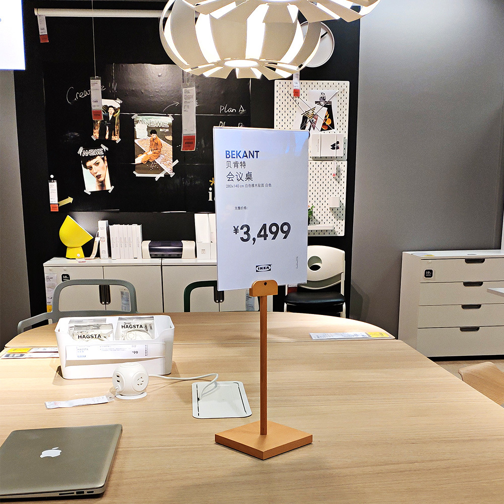 A4 Double-Sided Table Acrylic Metal Frame Pedestal Poster Paper Advertising Sign Holder POP Stand Boards for Exhibition