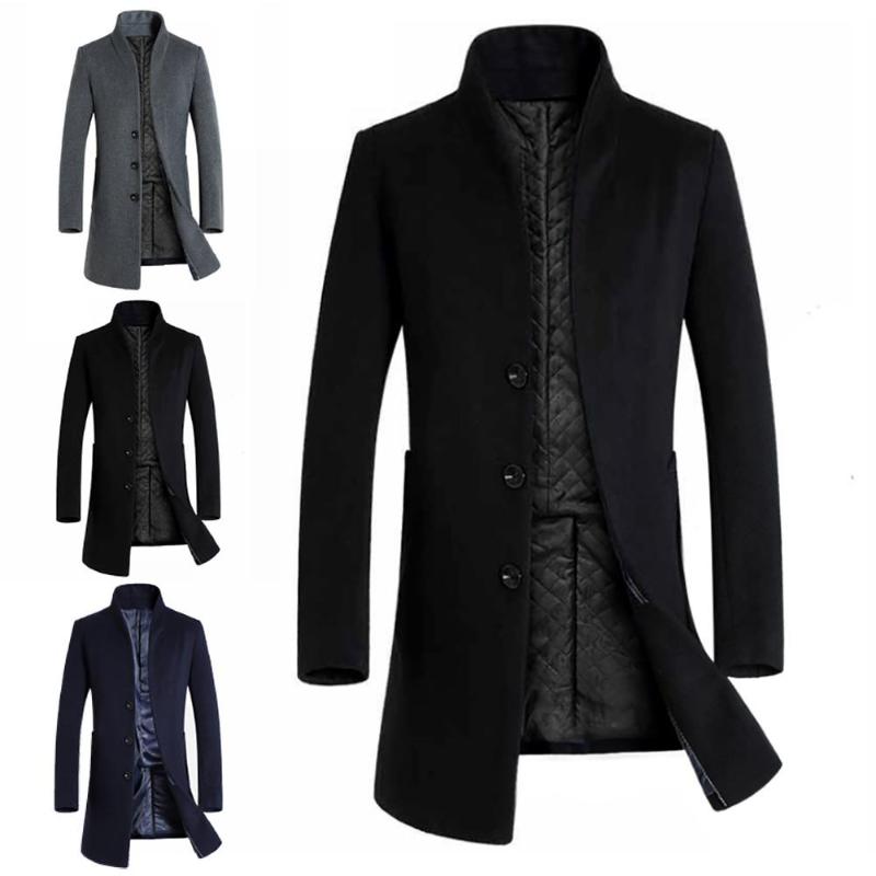 Winter Wool Jacket Men's High-quality Wool Coat casual Slim Long Sleeve Stand Collar Buttons Pockets Men Long cotton trench coat, Grey
Winter Wool Jacket Men's High-quality Wool Coat casual Slim Long Sleeve Stand Collar Buttons Pockets Men Long cotton trench coat, Grey