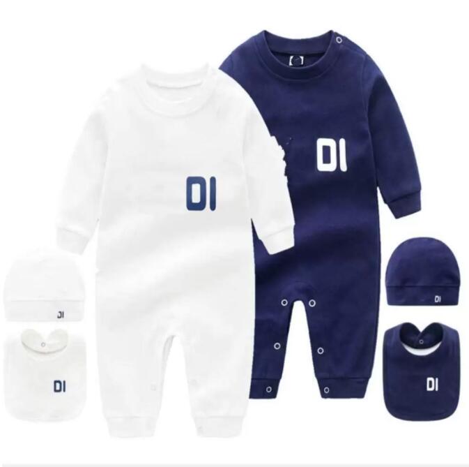 2022 Baby Rompers 3 PCS Set Hat Bib Toddler Jumpsuit Kids Designer Onesies Girls Boys Brand Letter Newborn Infant Clothes Toddler, Navy
2022 Baby Rompers 3 PCS Set Hat Bib Toddler Jumpsuit Kids Designer Onesies Girls Boys Brand Letter Newborn Infant Clothes Toddler, Navy