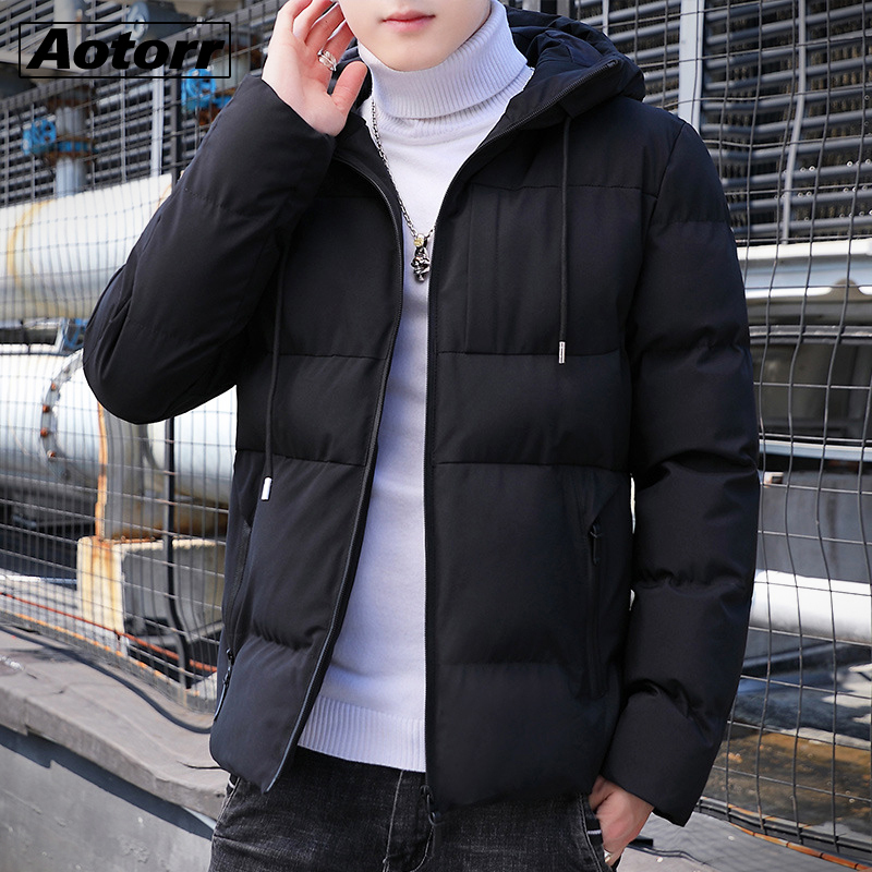 Parkas Men Winter Thick Bomber Jacket Mens Fashion Slim Fit Cotton Padded Hooded Coat Casual Baseball Outwear Men Plus Size 201127