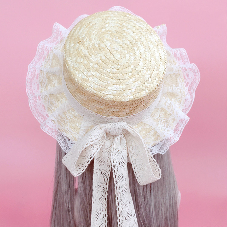 Summer Women Straw Sun Hat Lolita Style Sweet Girls Beach Straw Hat Patchworks Lace Bow Ribbon Sun Hats Foldable Women Fedoras, Beige
Summer Women Straw Sun Hat Lolita Style Sweet Girls Beach Straw Hat Patchworks Lace Bow Ribbon Sun Hats Foldable Women Fedoras, Beige
