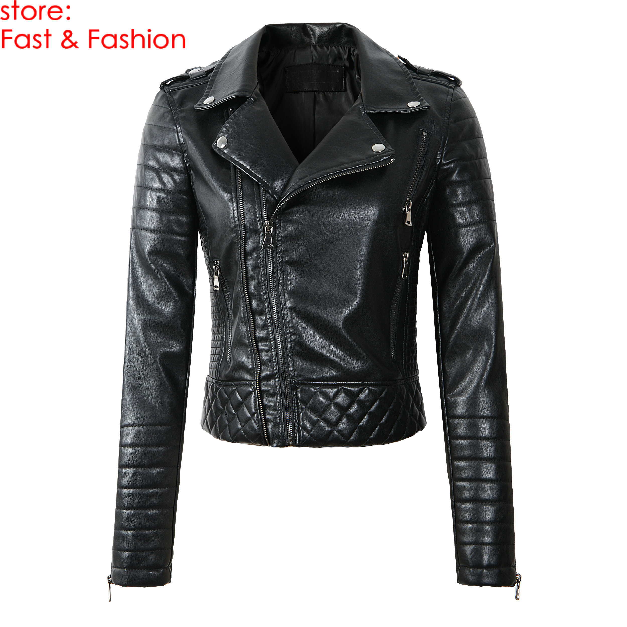 2020 New Fashion Women Spring Autumn Soft Faux Leather Jackets Lady Motorcyle Zippers Biker Blue Coats Black Outerwear Hot Sale T200828