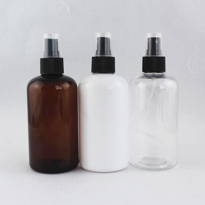 Plastic Spray Atomiser Bottle 250ml Refillable Empty Round Bottles Mist Spray Pump Atomizer For Cosmetic Packaging 24pc/lot