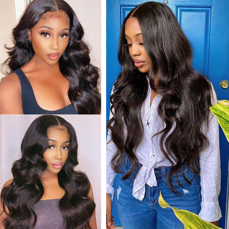 Body Wave 360 HD Frontal 13X4 Lace Front Human Hair Wigs Loose Glueless Wig Synthetic Hair For Black Women