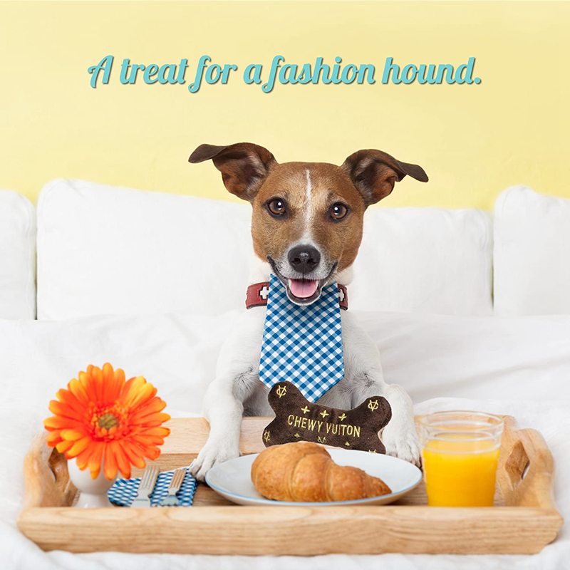 Designer Hound Collection Unique Squeaky Plush Dog Toys Bone Passion Fashion (Accessories) for Puppies Small Dogs Party Photography H23
