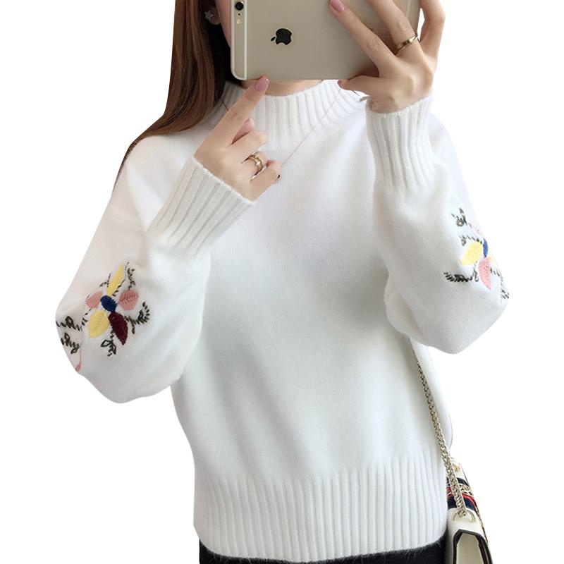 Half Turtleneck New Fashion 2021 Women Autumn Winter Long Sleeve Embroidery Knitted Sweater Pullover Loose Ladies Tops Tide H923, Blue
Half Turtleneck New Fashion 2021 Women Autumn Winter Long Sleeve Embroidery Knitted Sweater Pullover Loose Ladies Tops Tide H923, Blue