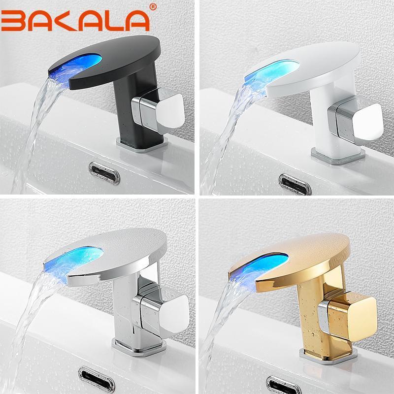 BAKALA Bathroom Waterfall Led Faucet. Sink Waterfall Brass Basin Faucet. Bathroom Mixer Tap Deck Mounted basin sink Mixer Tap1
BAKALA Bathroom Waterfall Led Faucet. Sink Waterfall Brass Basin Faucet. Bathroom Mixer Tap Deck Mounted basin sink Mixer Tap1