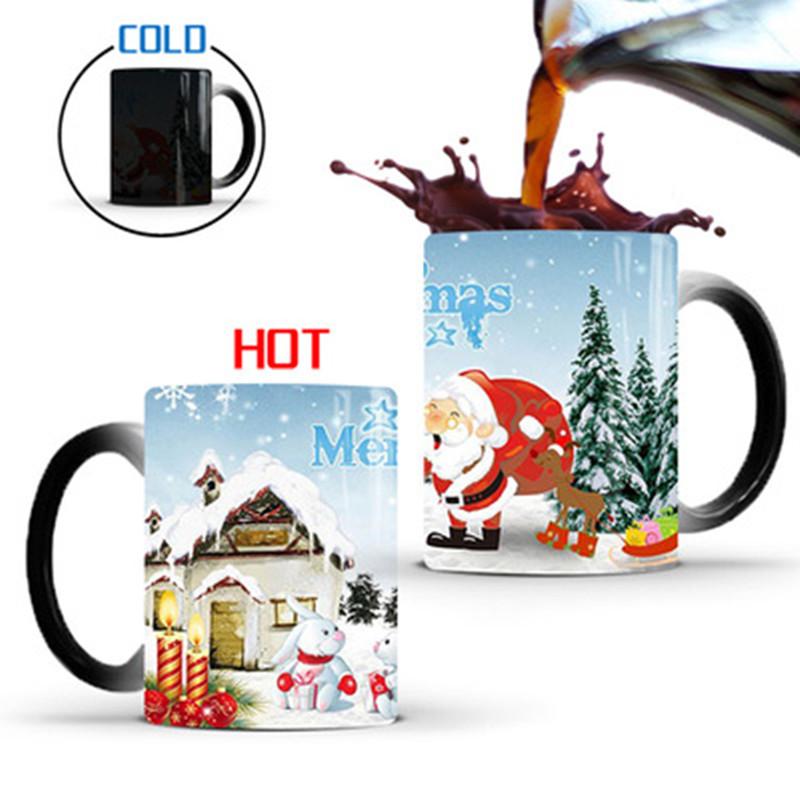 

Merry Christmas Magic Mug Temperature Color Changing Mugs Heat Sensitive Cup Coffee Milk Mug Novelty Gifts for Kids, Snowman elk
