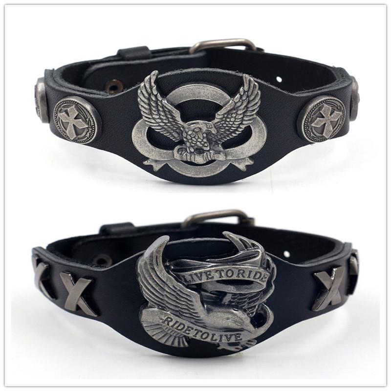 Charm Bracelets 4pcs Men Punk Motorcycle Rider Genuine Leather Wrap Bracelet Live To Ride Fashion Eagle Wristband Drop
Charm Bracelets 4pcs Men Punk Motorcycle Rider Genuine Leather Wrap Bracelet Live To Ride Fashion Eagle Wristband Drop