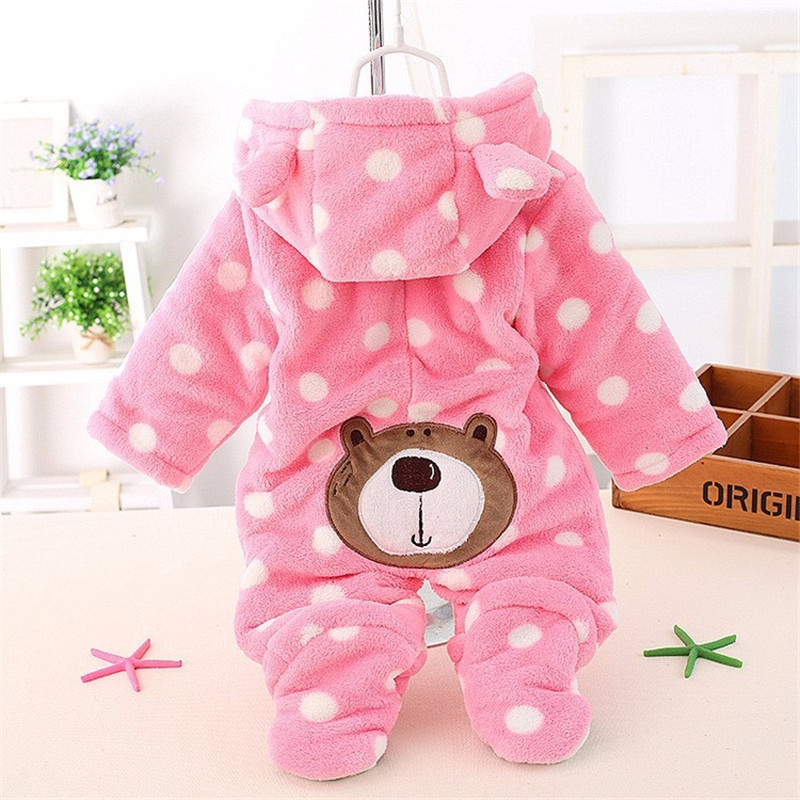 BibiCola Autumn Infant Clothing Newborn Baby Girls Warm Thick Rompers Baby Girl Jumpsuits Kids Sport Suit Baby Pajamas 201028