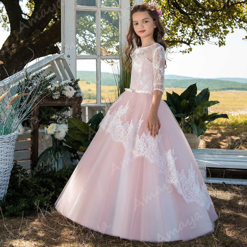 Amaya Pink Lace Flower Girl Dresses for Wedding Three Quarter Sleeves First Communion Gowns Puffy Kids Prom Christmas Dress
Amaya Pink Lace Flower Girl Dresses for Wedding Three Quarter Sleeves First Communion Gowns Puffy Kids Prom Christmas Dress