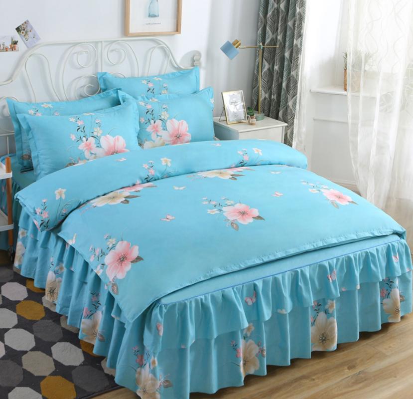 BBSET Duvet Cover Set 4PCS Classic Blue Bedding Set Korean Style Princess Wind Bed Skirt Double Needle Oversized Quilt Cover
BBSET Duvet Cover Set 4PCS Classic Blue Bedding Set Korean Style Princess Wind Bed Skirt Double Needle Oversized Quilt Cover