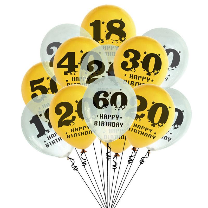 10pcs 12 inch 20 30 40 50 60 years old latex balloon birthday party wedding anniversary decoration balloons Helium ball
10pcs 12 inch 20 30 40 50 60 years old latex balloon birthday party wedding anniversary decoration balloons Helium ball