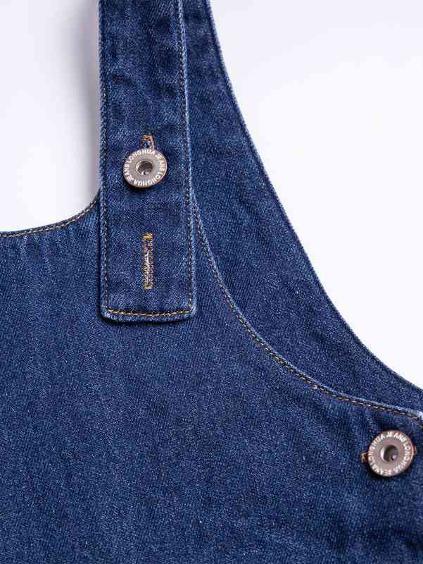 Baby Letter & Floral Print Denim Overalls SHE