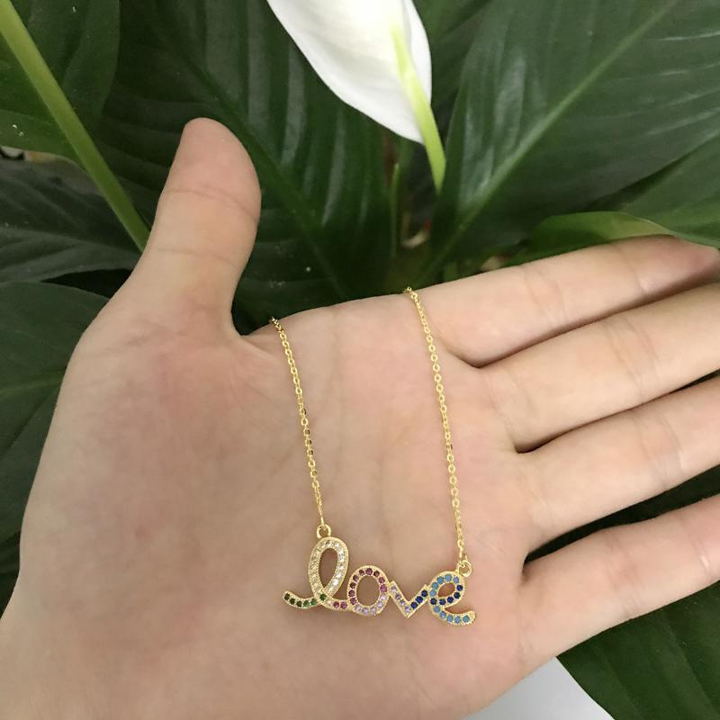 Pendant Necklaces 5pcs/lot Love CZ Micro Pave Pendants Rainbow Cubic Zircon Inlay
Pendant Necklaces 5pcs/lot Love CZ Micro Pave Pendants Rainbow Cubic Zircon Inlay
