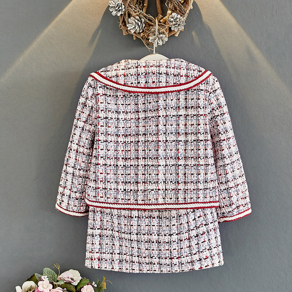 HE Hello Enjoy 2020 Autumn Winter New Arrival Girls Clothes Sets Fashion Tweed 2 Pieces Suit Coat+Skirt Kids Princess OutfitsX1019