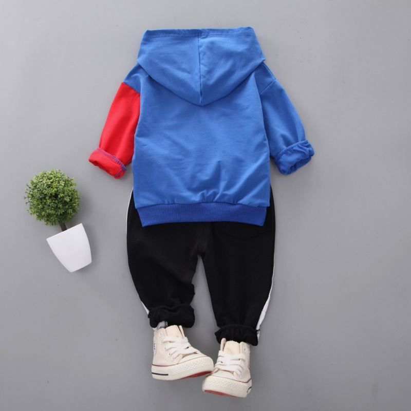 Fashion Children Boys Girls Cotton Clothing Sets Baby Patchwork Hoodies Pants 2Pcs/Set Spring Autumn Kid Sport Clothes TracksuitX1019