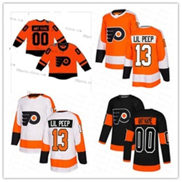 Mens S-6XL Fashion Star #13 Lil Peep Philadelphia Flyers Hockey Jerseys Women Youth Stitched Custom Any Name and Number Orange Black White
Mens S-6XL Fashion Star #13 Lil Peep Philadelphia Flyers Hockey Jerseys Women Youth Stitched Custom Any Name and Number Orange Black White