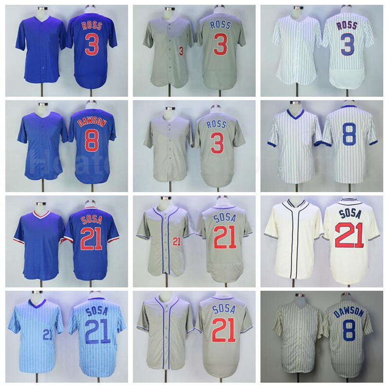 Retror 21 Sammy Sosa Jersey Baseball 3 David Ross 8 Andre Dawson 1929 Vintage 1969 Pullover Pullover Cool Base Flexbase Blue WHite Grey, 3 grey
Retror 21 Sammy Sosa Jersey Baseball 3 David Ross 8 Andre Dawson 1929 Vintage 1969 Pullover Pullover Cool Base Flexbase Blue WHite Grey, 3 grey