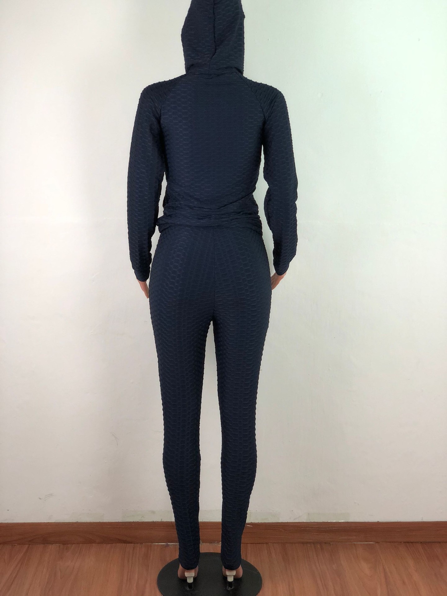 Pants Spot 2021 European and American fashion fish scale polyester stretch frame hooded casual sports suit