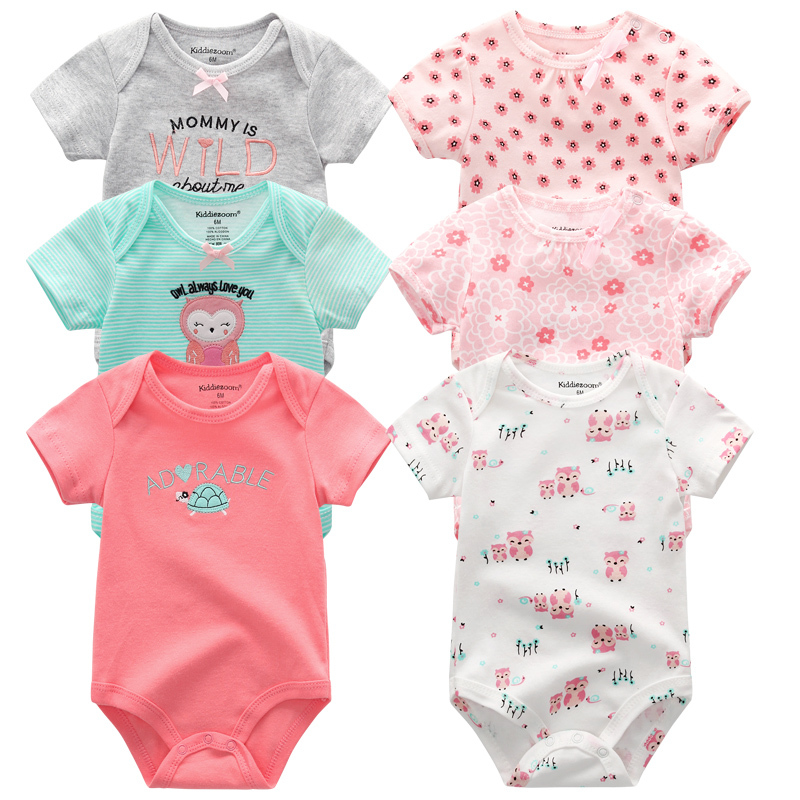 Baby clothes sets short sleeve baby rompers Fashion born Jumpsuits infant baby girl outfit Roupas de bebe clothing LJ201223
