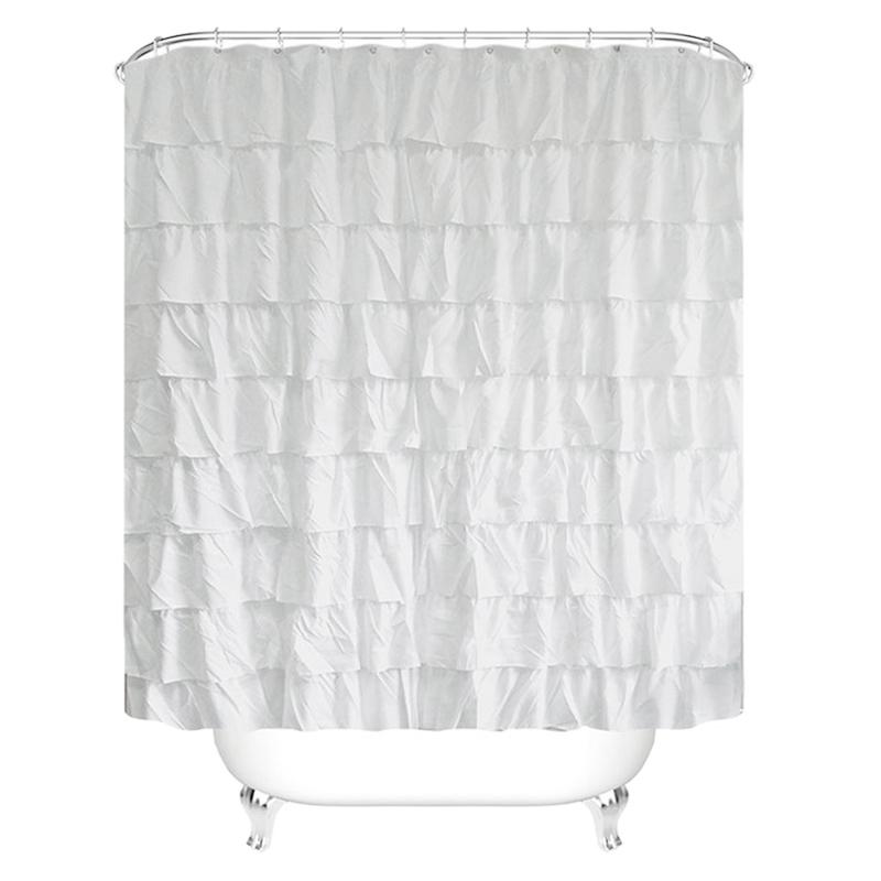 Lace Shower Curtain Waterproof Corrugated Edge Shower Curtain Ruffled Bathroom Decoration, White
Lace Shower Curtain Waterproof Corrugated Edge Shower Curtain Ruffled Bathroom Decoration, White