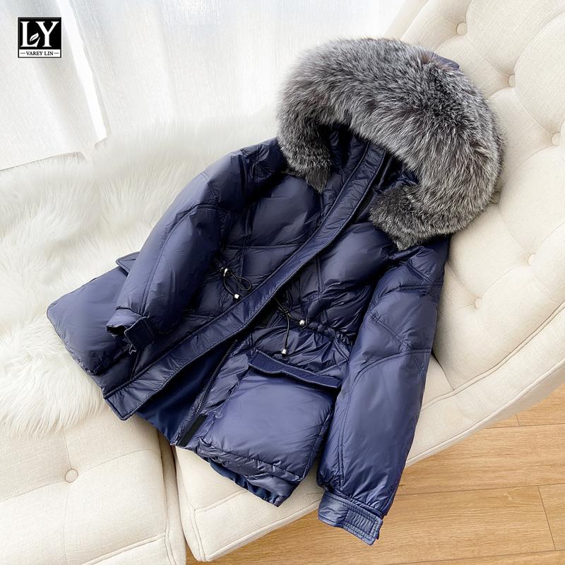 LY VAREY LIN Down Coats Women 2020 New Winter Real Fur Collar Bat Sleeve Pockets Drawstring Thicken Warm White Duck Jackets, Black
LY VAREY LIN Down Coats Women 2020 New Winter Real Fur Collar Bat Sleeve Pockets Drawstring Thicken Warm White Duck Jackets, Black