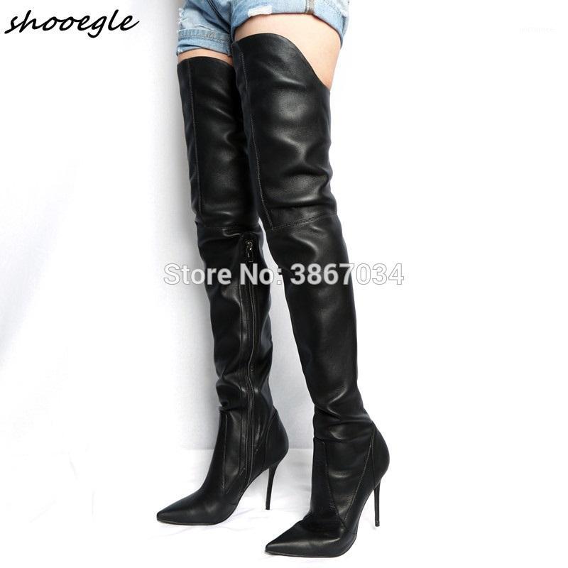 SHOOEGLE Motorcycle Boots Women Black Leather Over-the-knee Booties Zapatos Mujer Back Cross Tied Thigh High Boots Zip Shoes1, As pic
SHOOEGLE Motorcycle Boots Women Black Leather Over-the-knee Booties Zapatos Mujer Back Cross Tied Thigh High Boots Zip Shoes1, As pic