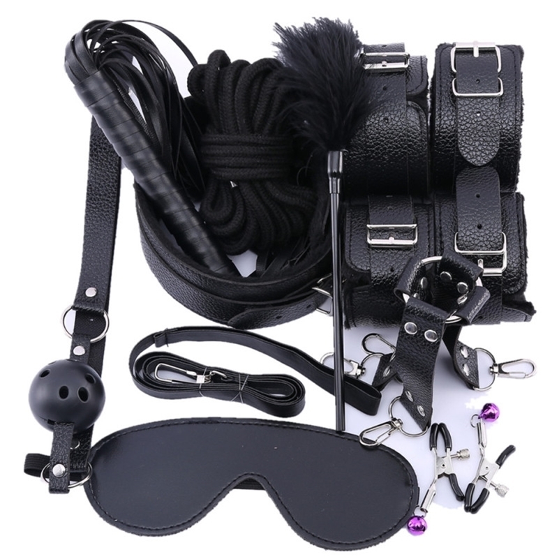 Porn Nipple Clamps Whip gag Bdsm Bondage Set Toys Women Adult Games Sexy Lingerie Handcuffs for Sex Y200616
