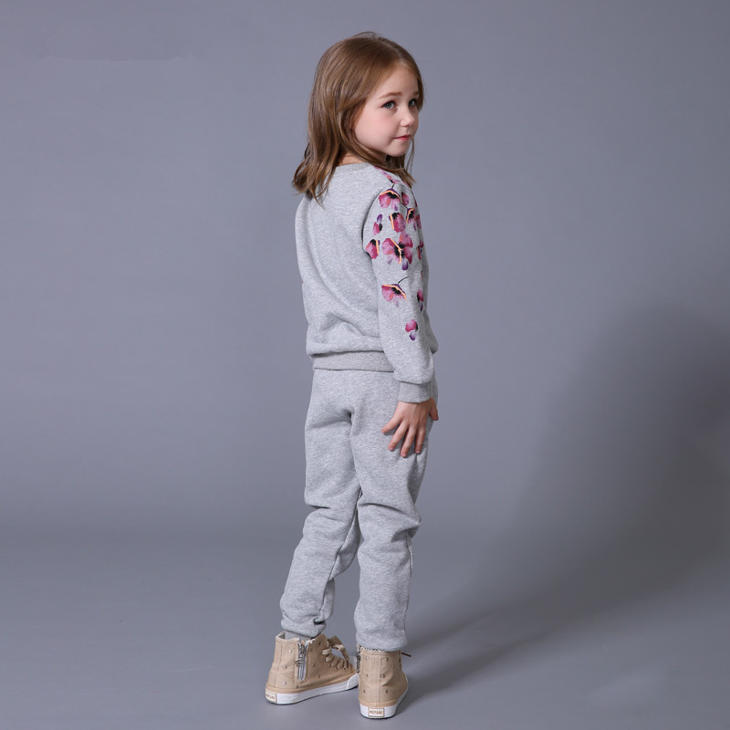 Girls Clothing Sets Spring Autumn Girl Sport Suits Floral Kids Suit Casual Tracksuit For Kids Children Clothing 2-8TX1019