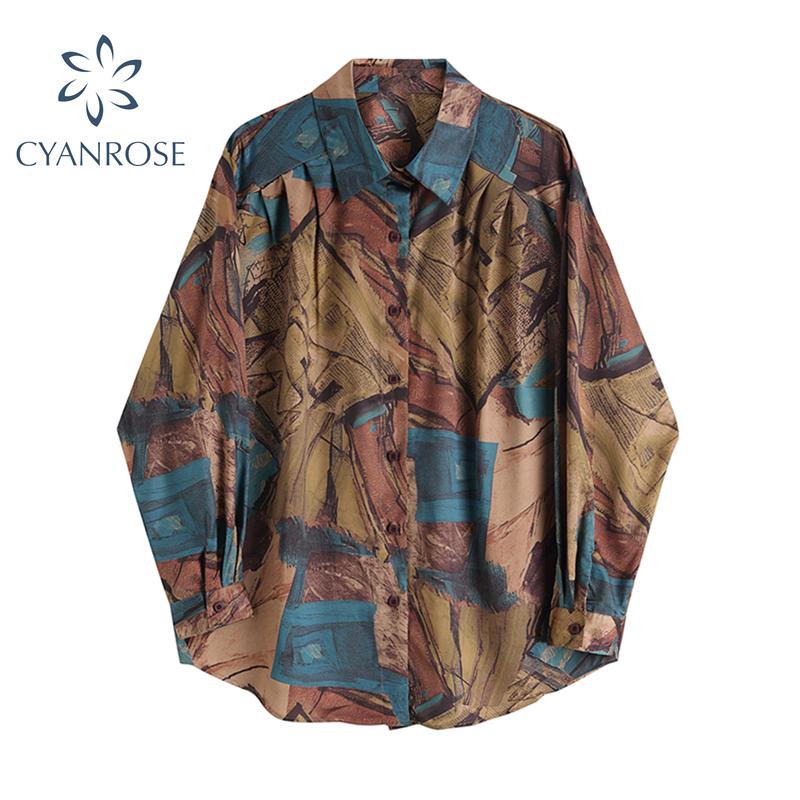 Vintage Women shirt Long Sleeve 2021 autumn Loose Fashion Casual Cardigan Turn-Down Collar Feminina Tops and Blouses Tops, Picture color
Vintage Women shirt Long Sleeve 2021 autumn Loose Fashion Casual Cardigan Turn-Down Collar Feminina Tops and Blouses Tops, Picture color