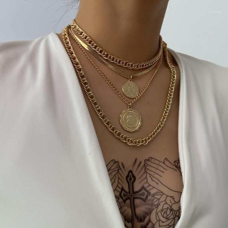 Fashion Thick Chain Necklaces For Women New Vintage Boho Gold Silver Color Human Head Coin Pendant Multi-level Necklace Jewelry1
Fashion Thick Chain Necklaces For Women New Vintage Boho Gold Silver Color Human Head Coin Pendant Multi-level Necklace Jewelry1