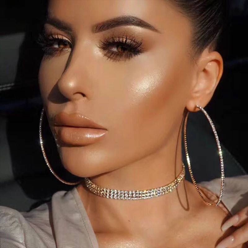 2021 Luxury Rhinestone Large Circle Earrings 9cm Big Female Jewelry Silver Gold Color Crystal Round Hoop Earring For Women Birthday Anniversary Gift AL8071
2021 Luxury Rhinestone Large Circle Earrings 9cm Big Female Jewelry Silver Gold Color Crystal Round Hoop Earring For Women Birthday Anniversary Gift AL8071