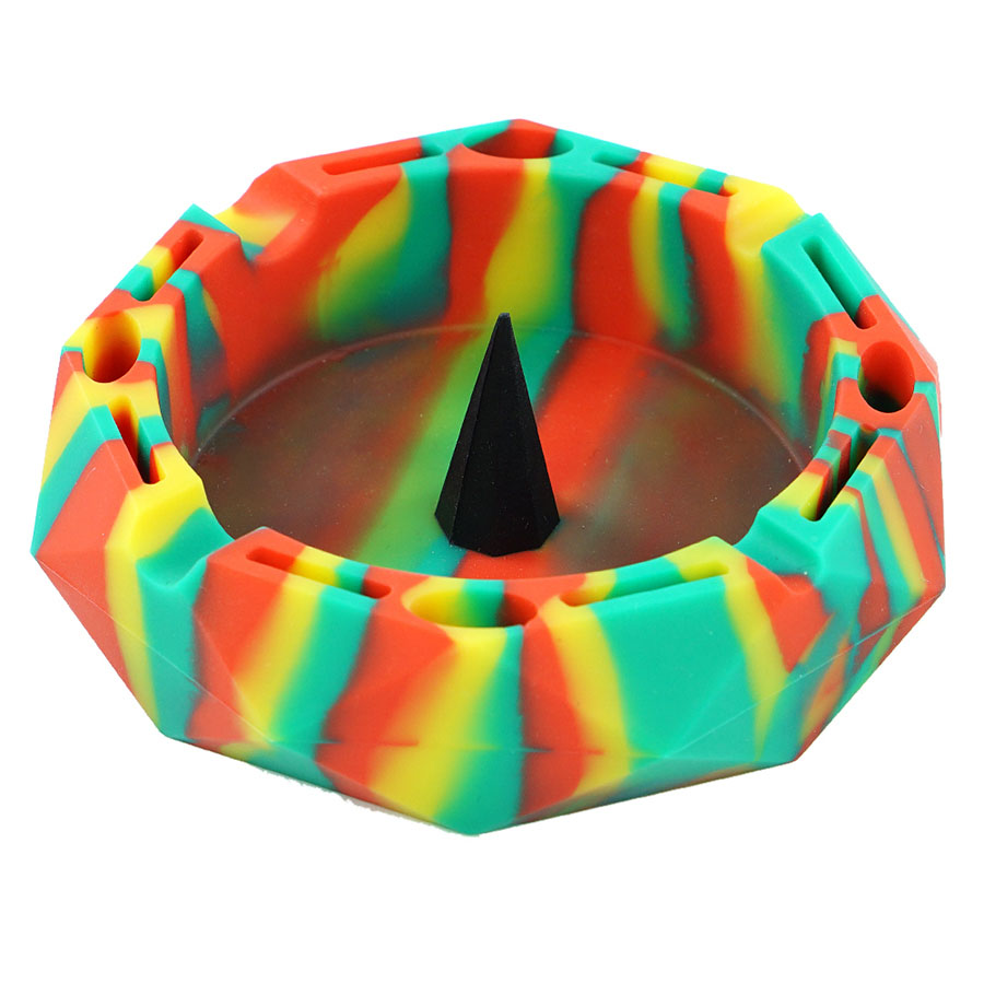 Ashtrays Unbreakable Diamond Shape Silicone Smoking Ash Tray Colorful Household Smoke