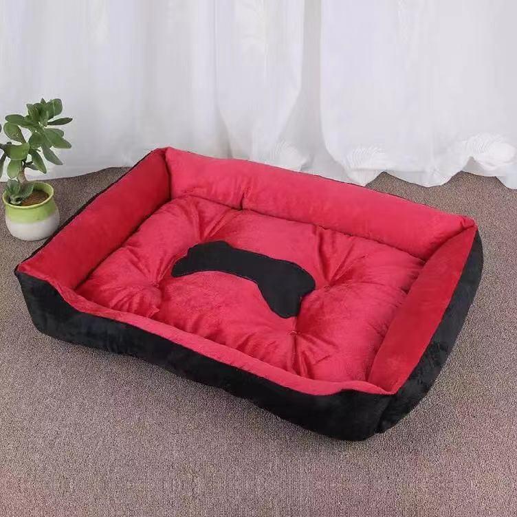 

Bone Pet-cama de lino cálido para gatos, para perros pequeños, medianos y grandes, lavables suaves, de algodón, Black