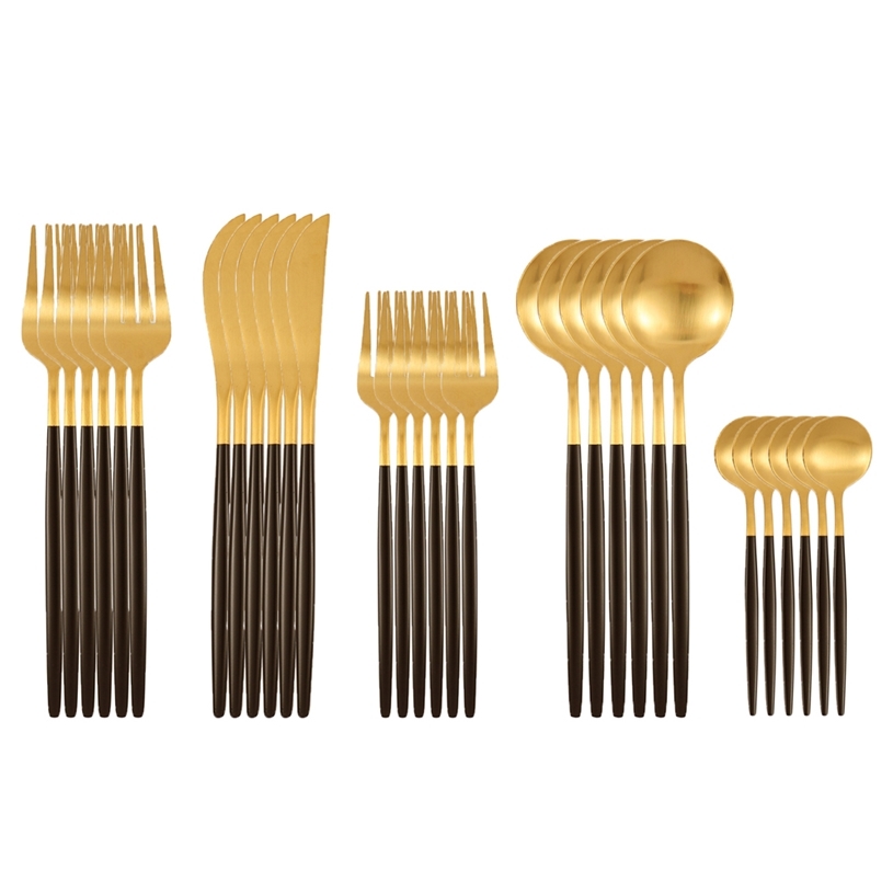 30Pcs Matte Black Gold Stainless Steel Cutlery Set Knife Fork Spoon Silverware Tableware Wedding Birthday Dinner Dinnerware 211228, Matt silver
30Pcs Matte Black Gold Stainless Steel Cutlery Set Knife Fork Spoon Silverware Tableware Wedding Birthday Dinner Dinnerware 211228, Matt silver