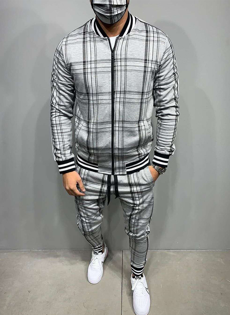 New Mens Tracksuit Fashion Casual Men Fitness Sets Letter Patchwork Hooded Sweatshirt Sweatpants Sports Suit Streetwear 201008