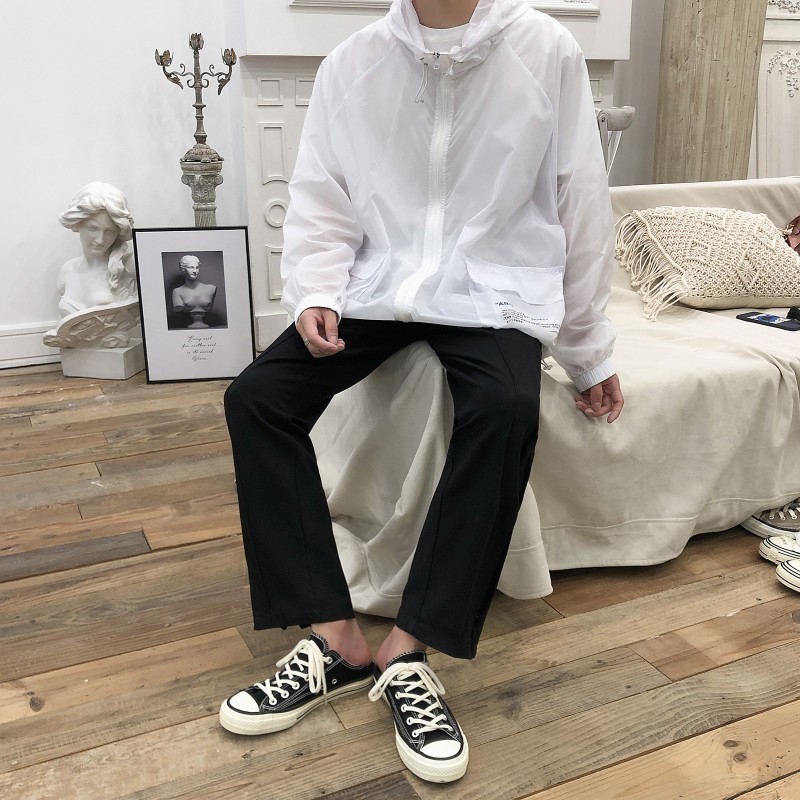 2019 New Summer Sun UV Protection Fashion Cargo Pocket Thin Coats Outdoor Clothing QuickDrying AntiUV Charge Hooded Jacket T200502