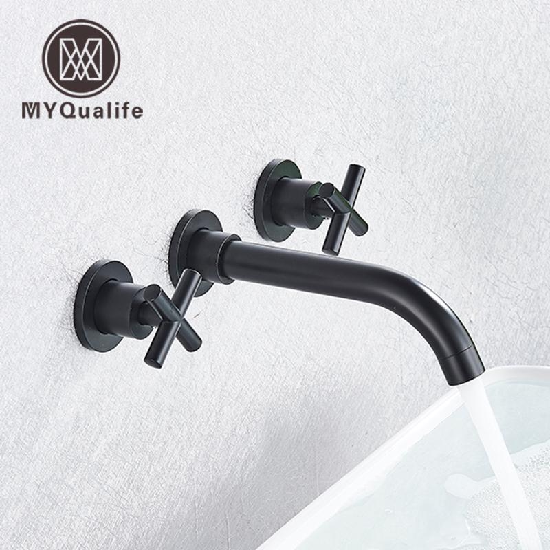 Basin Faucet In-Wall Installation Black / Brushed Gold Bathroom Double Handle Wall-Mounted Bathroom Faucet Rotating Sink
Basin Faucet In-Wall Installation Black / Brushed Gold Bathroom Double Handle Wall-Mounted Bathroom Faucet Rotating Sink