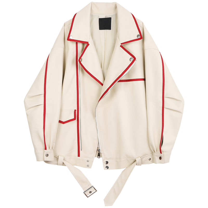 2021 New Women Leather Jacket Spring Beige Oversized Coat with Belt Streetwear Long, Windy Sleeve Outwear 26Z7 
2021 New Women Leather Jacket Spring Beige Oversized Coat with Belt Streetwear Long, Windy Sleeve Outwear 26Z7
