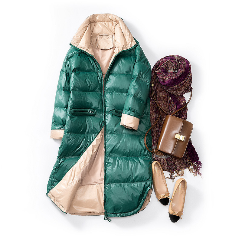 New Winter Coat Women White Duck Down Jacket Loose Down Coat Female Long Down Parkas Warm Waterproof Snow Overcoat 201023