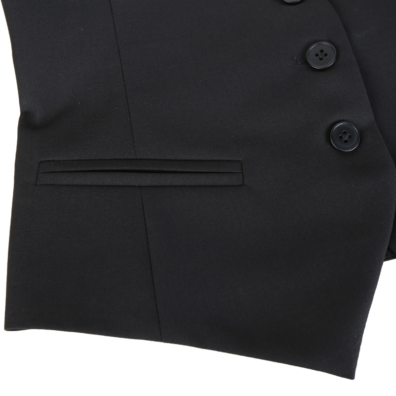 EAM Women Black Button Split Joint Asymmetrical Loose Fit Vest Sleeveless Fashion Spring Autumn 1K371 201031
