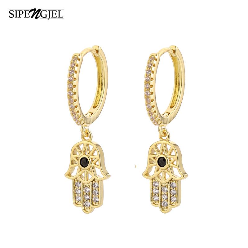 New Fashion mosaic Cubic Zircon Hand pendant Earrings Geometric vintage Hollow Black Eye Earrings For Women Jewelry 2020
New Fashion mosaic Cubic Zircon Hand pendant Earrings Geometric vintage Hollow Black Eye Earrings For Women Jewelry 2020