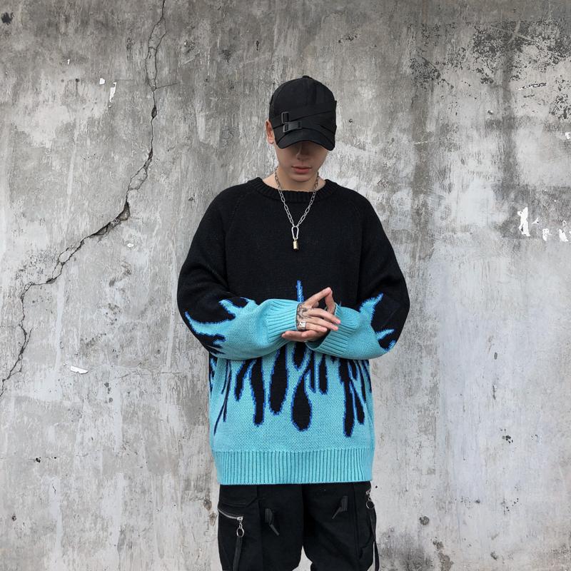 Men's Sweaters Loose Knitted Sweater Men Streetwear Flame Pattern Hip Hop Pullover Autumn O-neck Oversize Couple Casual, Black
Men's Sweaters Loose Knitted Sweater Men Streetwear Flame Pattern Hip Hop Pullover Autumn O-neck Oversize Couple Casual, Black